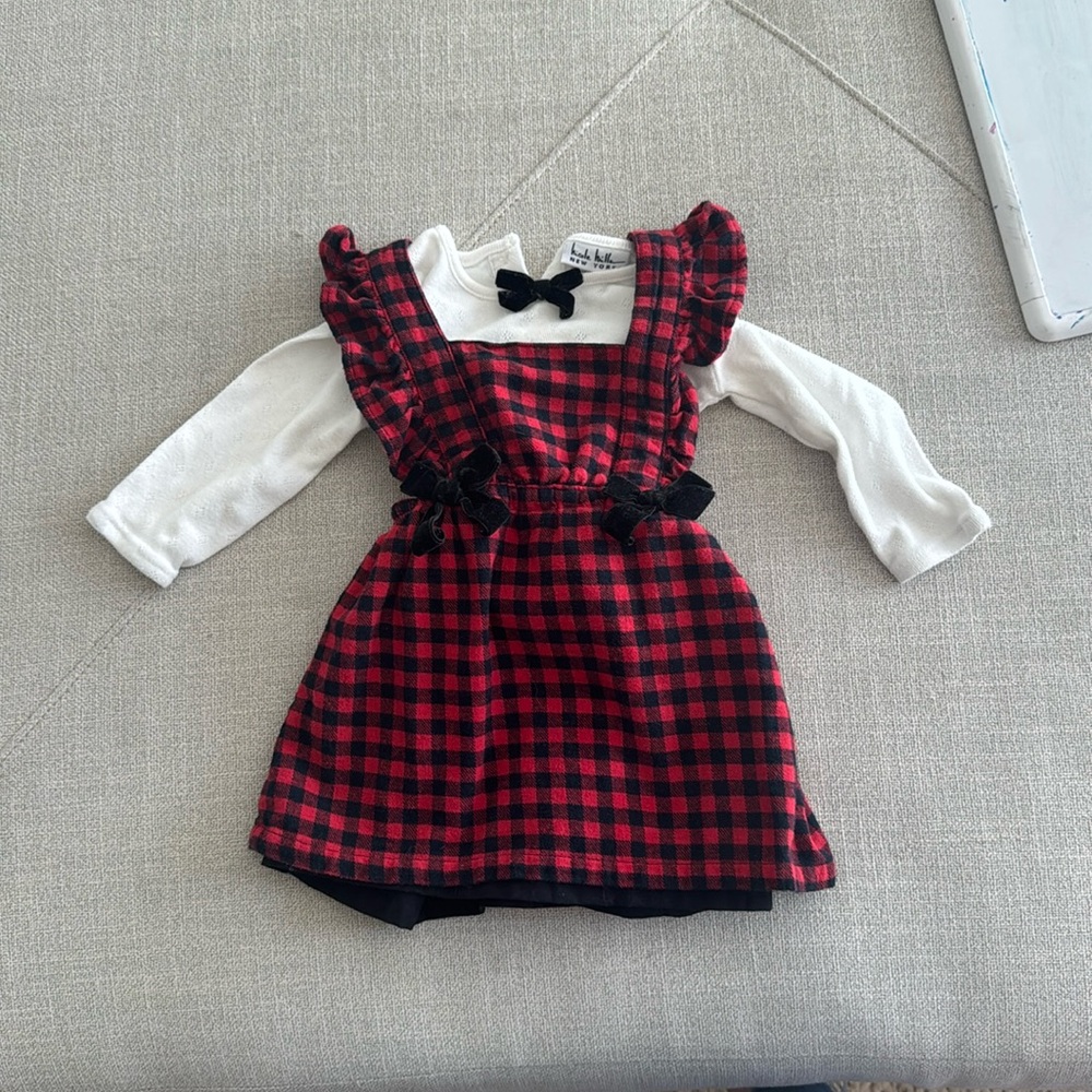 Nicole Miller Red Check Dress 12m